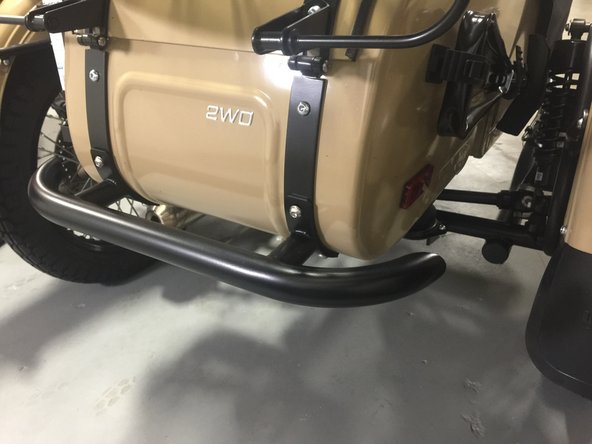 SIDECAR BUMPER REAR - FLAT BLACK WITH PLASTIC END CAPS